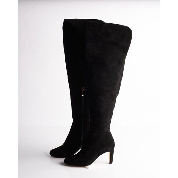 L'AGENCE Womens Black Suede Over the knee Boots EU 36 US 6 Low Heel New in Box - Picture 5 of 9